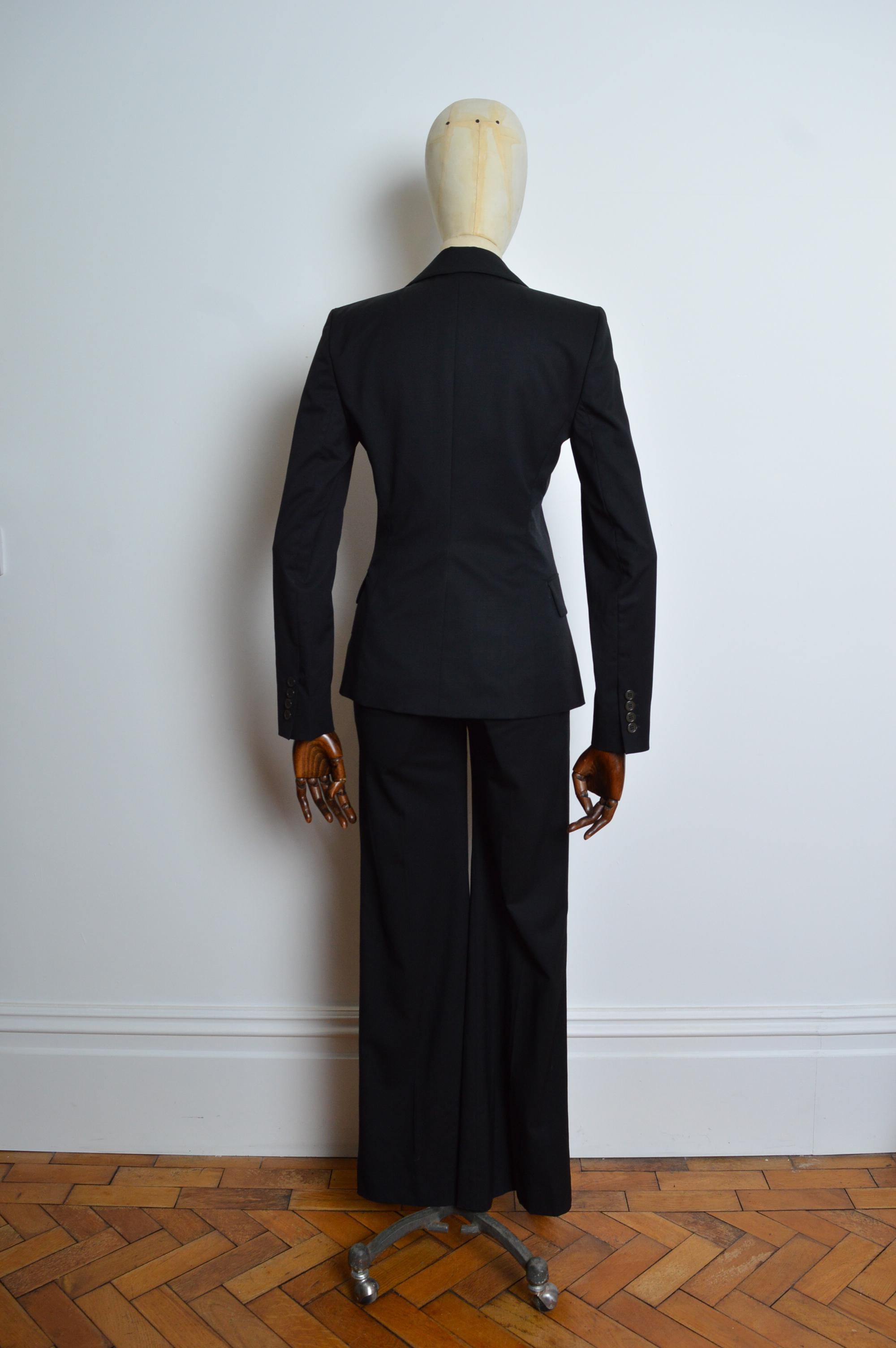 Spring 2004 Yves Saint Laurent by Tom Ford Black 2 piece Suit Blazer & Pants 1