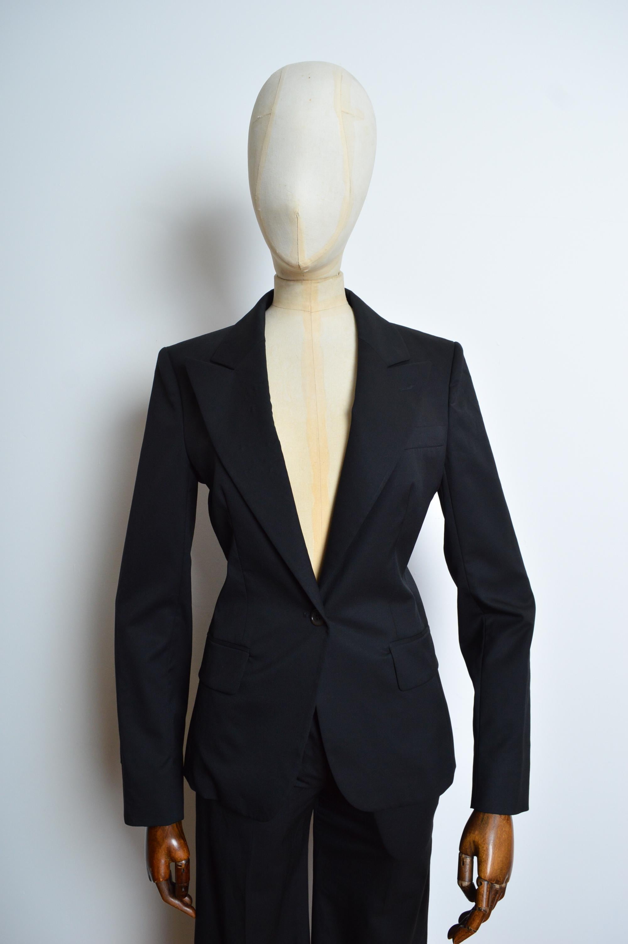 Spring 2004 Yves Saint Laurent by Tom Ford Black 2 piece Suit Blazer & Pants 3