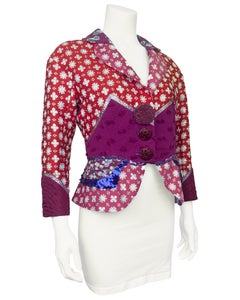 Spring 2005 Louis Vuitton by Marc Jacobs Pink and Red Brocade Patchwork Jacket
