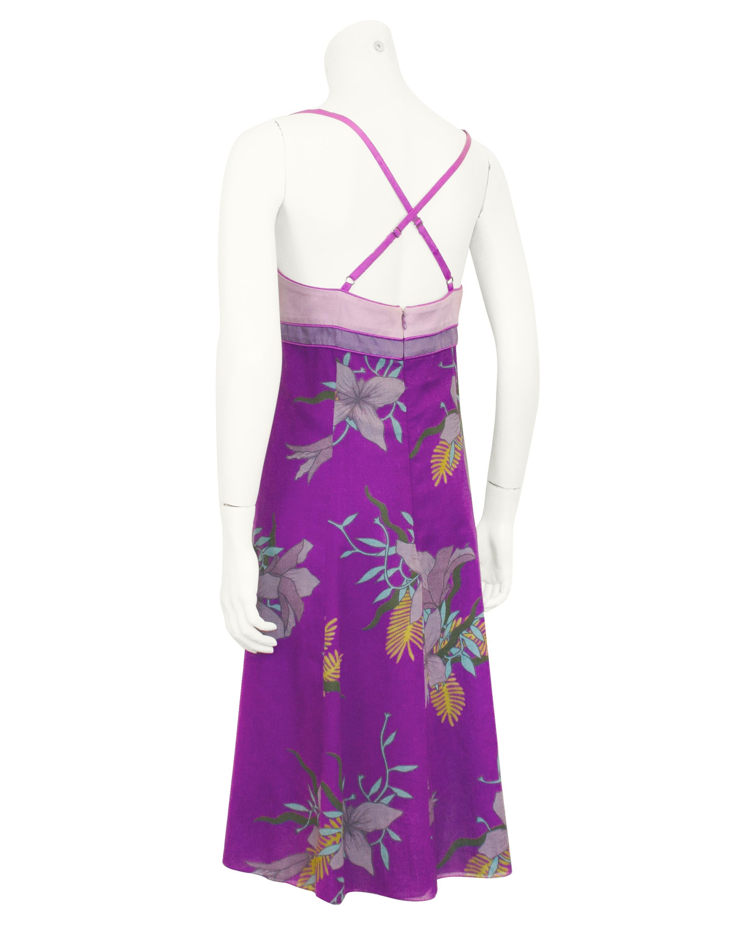Spring 2005 Proenza Schouler Purple Printed Dress In Good Condition For Sale In Toronto, Ontario