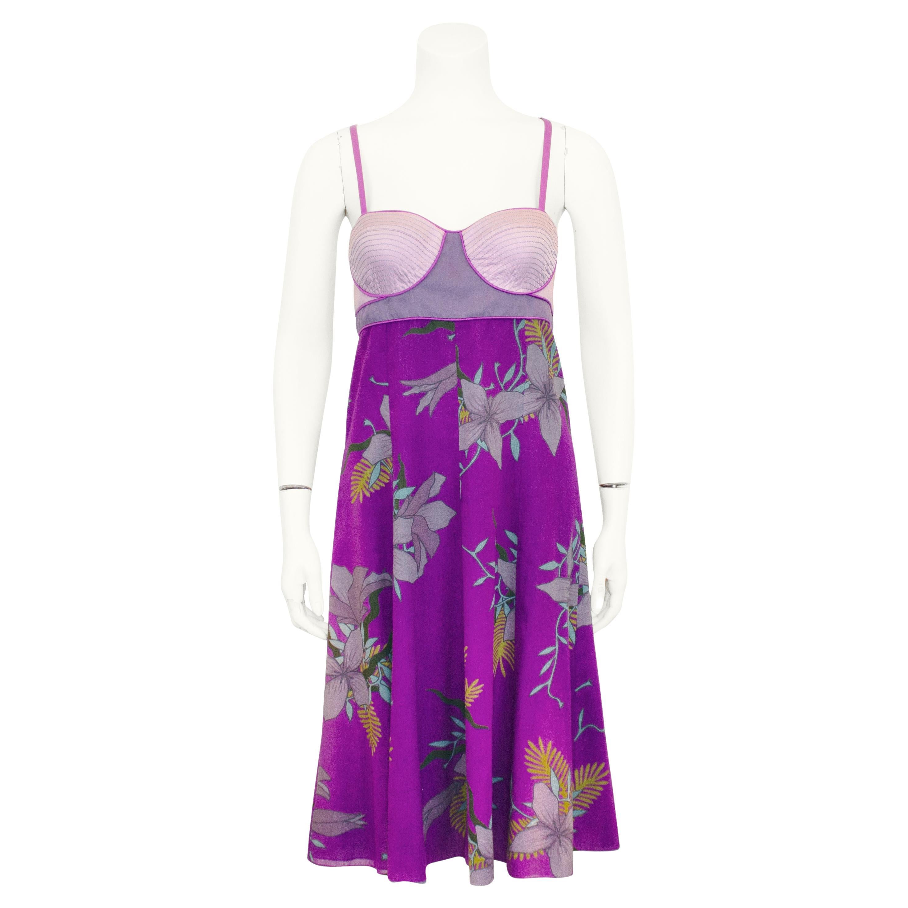 Spring 2005 Proenza Schouler Purple Printed Dress For Sale