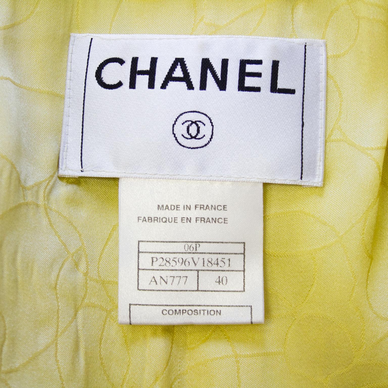 Chanel Frühjahr 2006 Gelber:: roter und violetter Tweed-Rockanzug 3