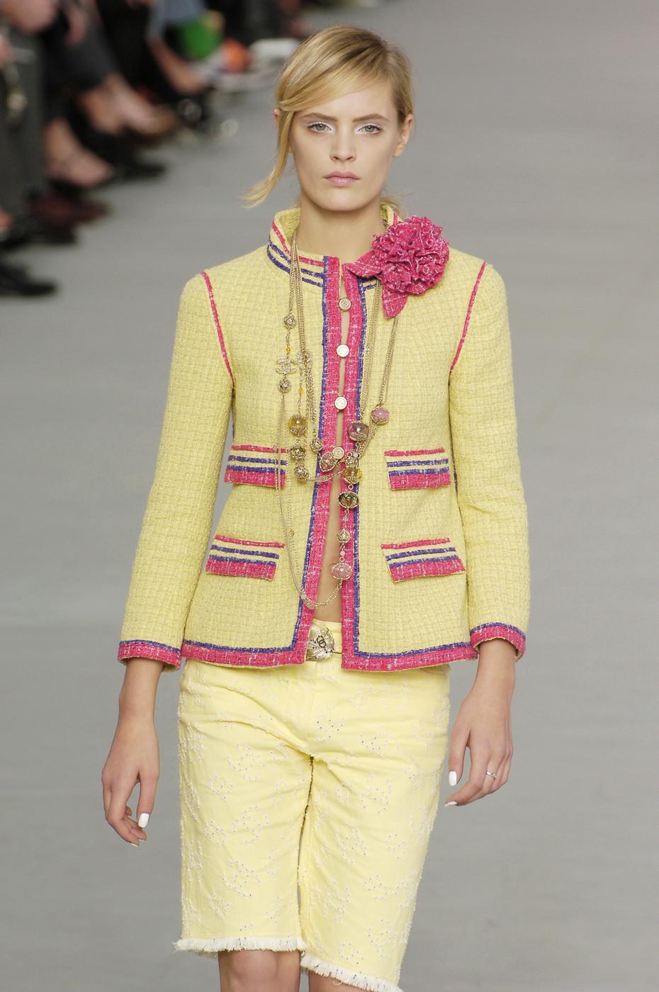 Spring 2006 Chanel Yellow, Red and Purple Tweed Skirt Suit 1