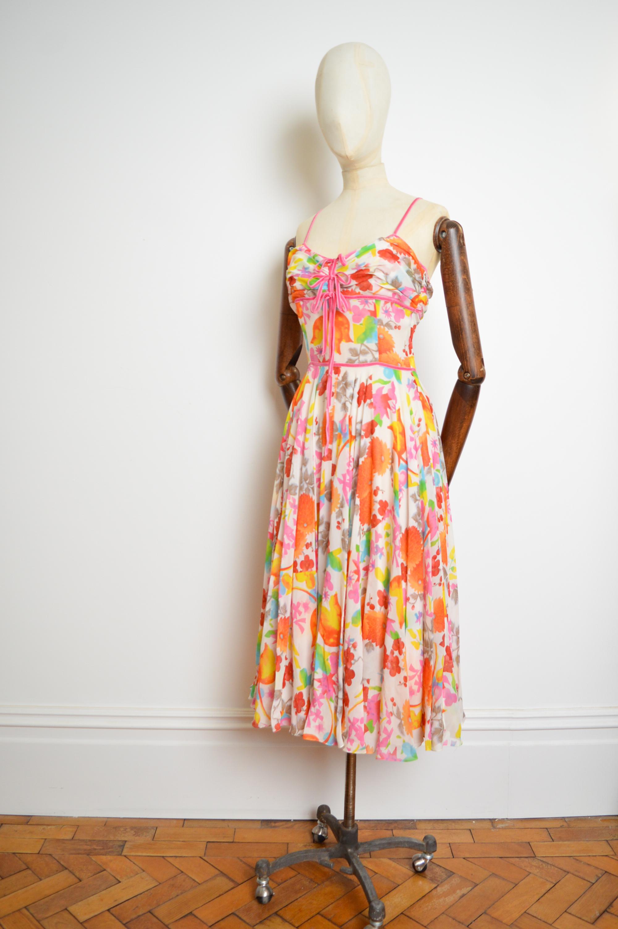 Spring 2006 Christian Dior by John Galliano Vintage Pure Silk Floral Dress 2