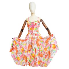 Spring 2006 Christian Dior by John Galliano Vintage Pure Silk Floral Dress