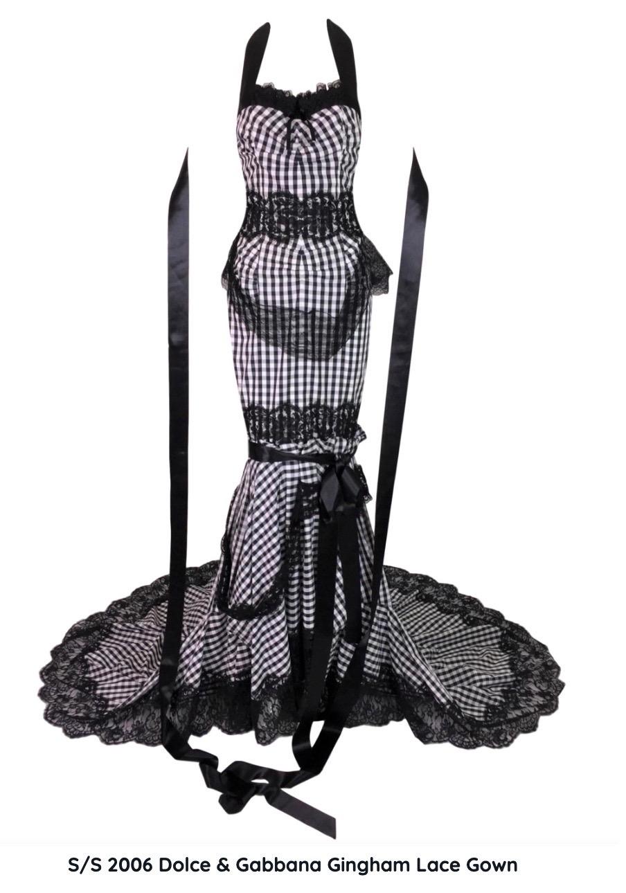 Black Spring 2006 Dolce & Gabbana gingham gown