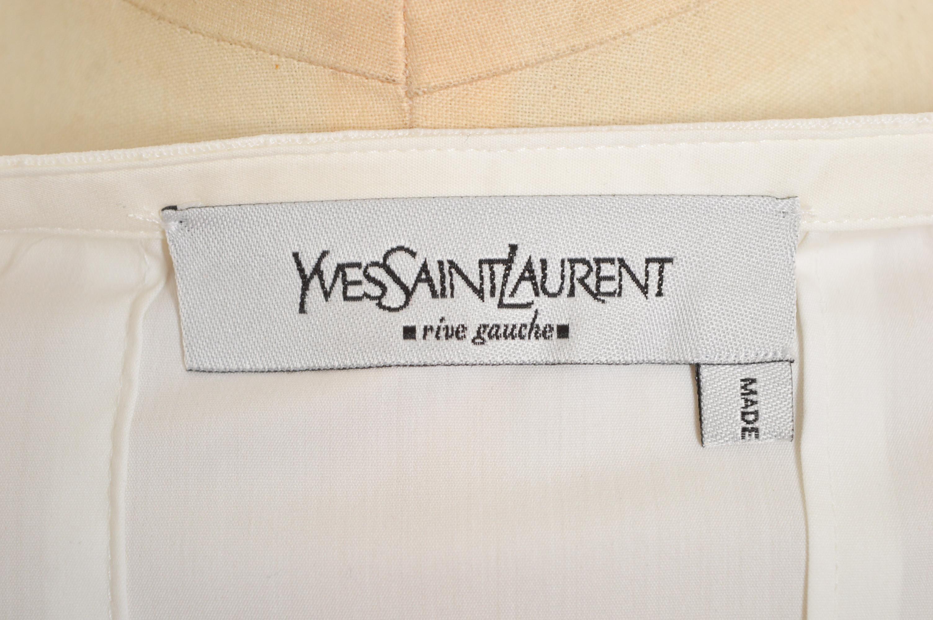 Primavera 2006 Yves Saint Laurent by Stefano Pilati Camisa de vestir blanca con pajarita en venta 12