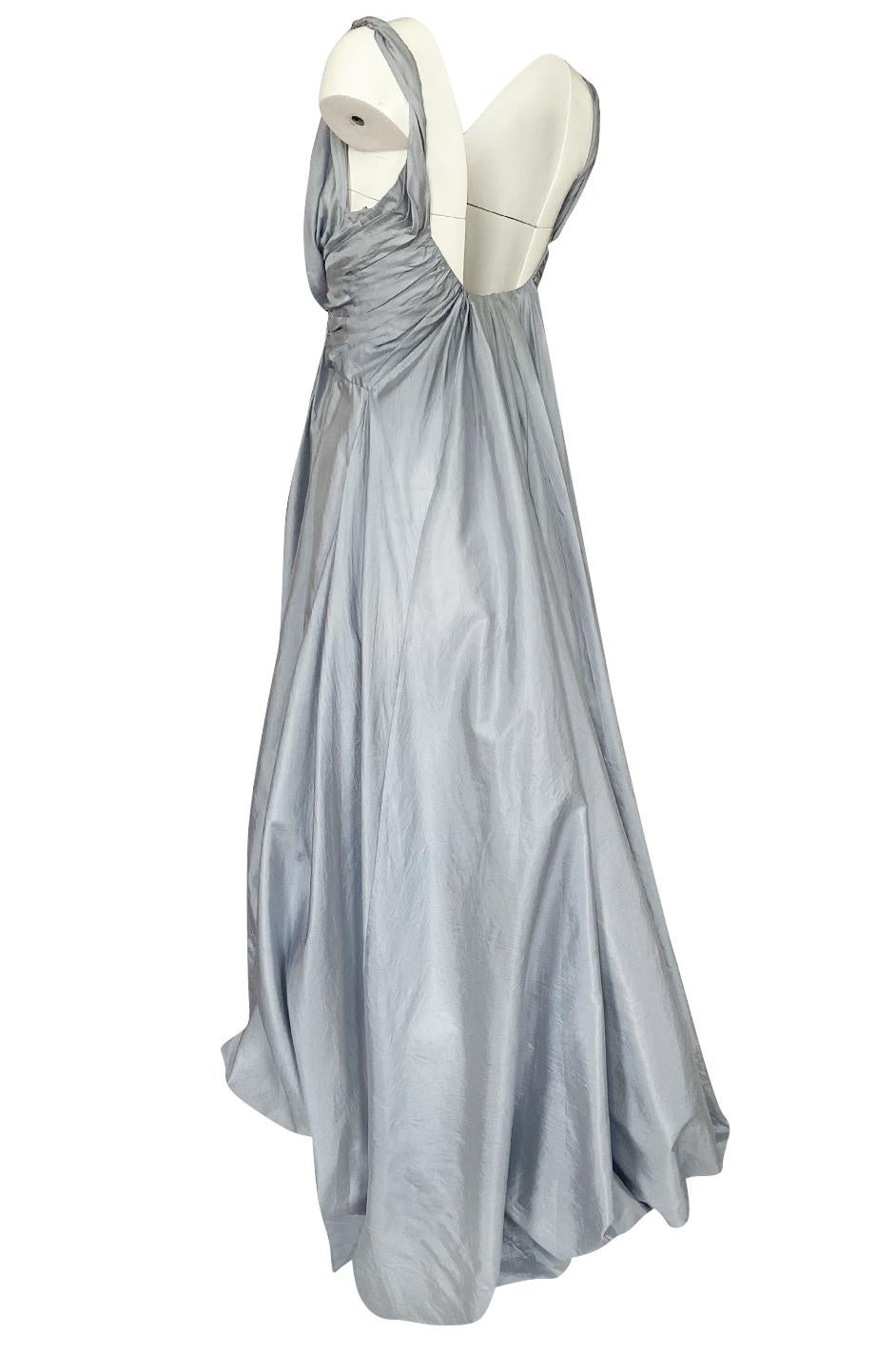 Gray Spring 2007 John Galliano for Christian Dior Pale Blue Silk Voluminous Dress