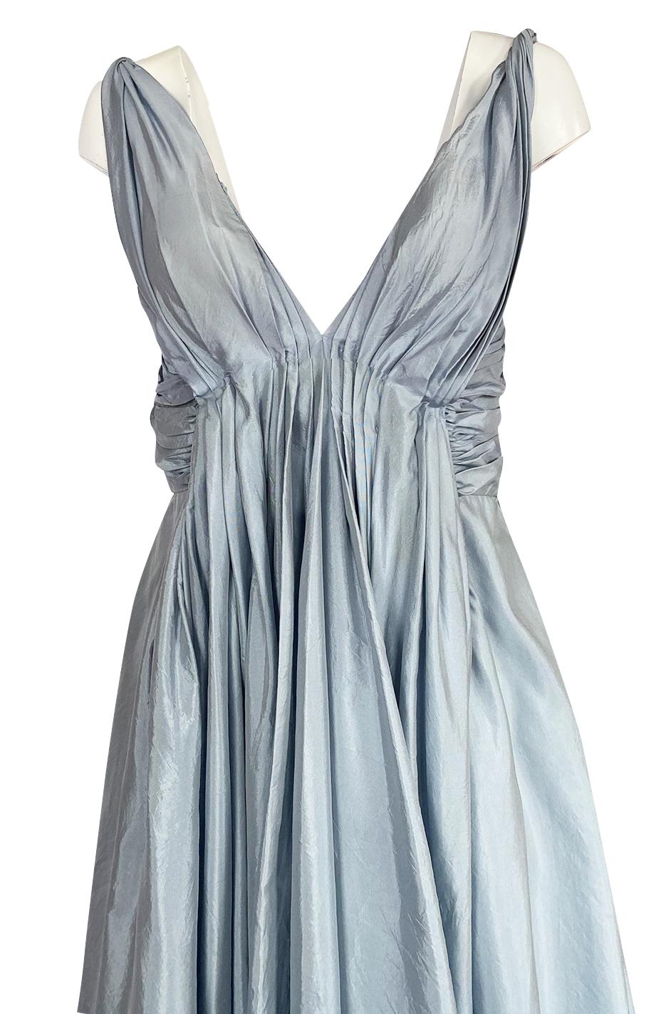 Spring 2007 John Galliano for Christian Dior Pale Blue Silk Voluminous Dress In Excellent Condition In Rockwood, ON