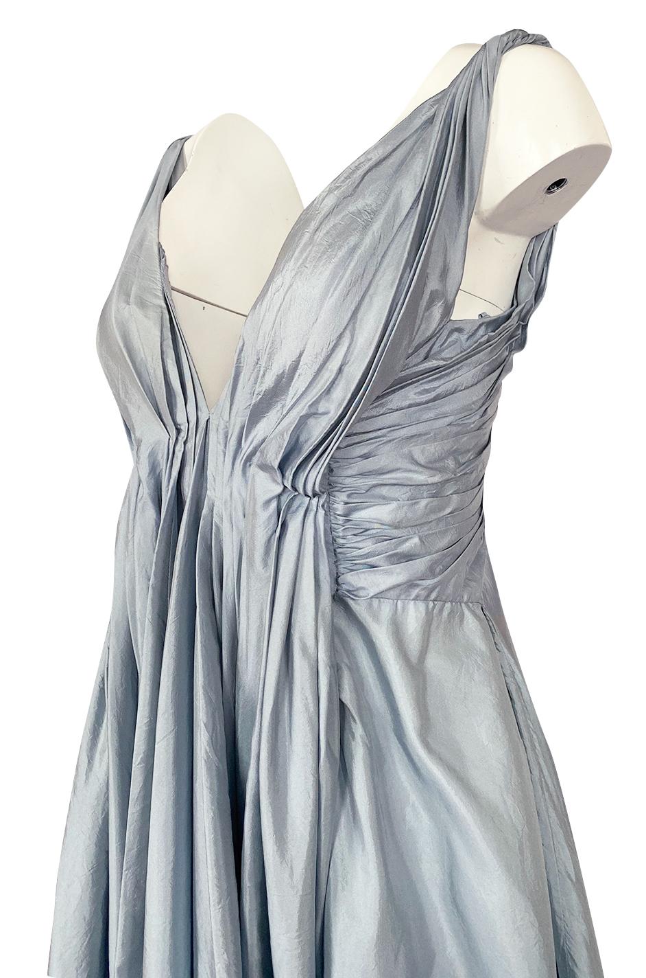 Women's Spring 2007 John Galliano for Christian Dior Pale Blue Silk Voluminous Dress