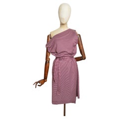 Spring 2007 Vivienne Westwood Red Label Burgundy Striped off Shoulder Dress
