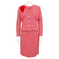 Frühjahr 2008 Chanel Anzug aus rotem und weißem Tweed