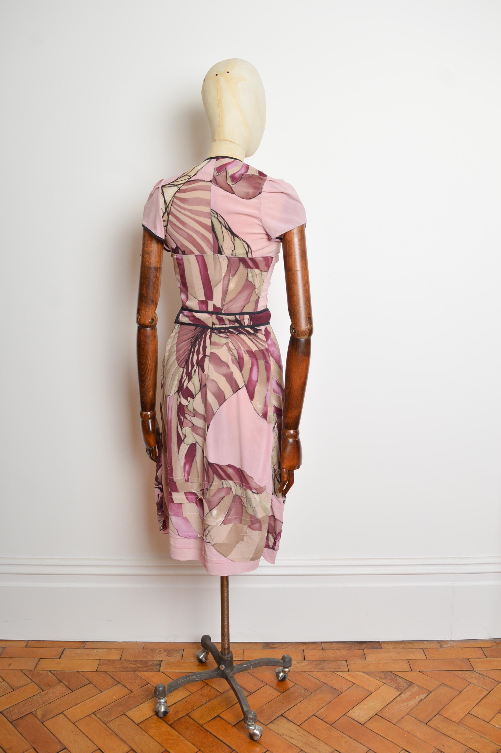 Spring 2008 PRADA fairy Collection Dusty Pink Silk James Jean Tea dress For Sale 5