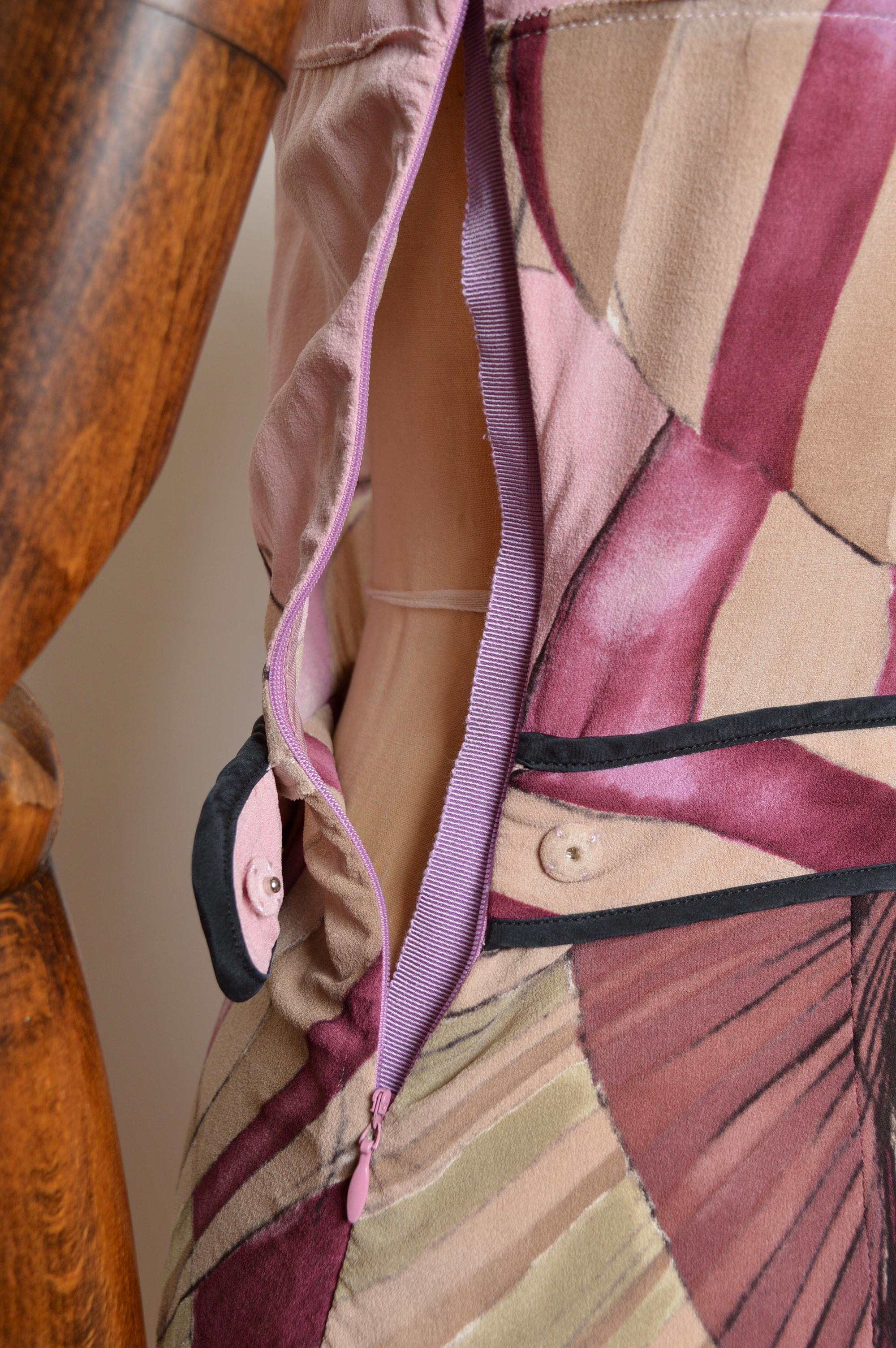 Spring 2008 PRADA fairy Collection Dusty Pink Silk James Jean Tea dress For Sale 8