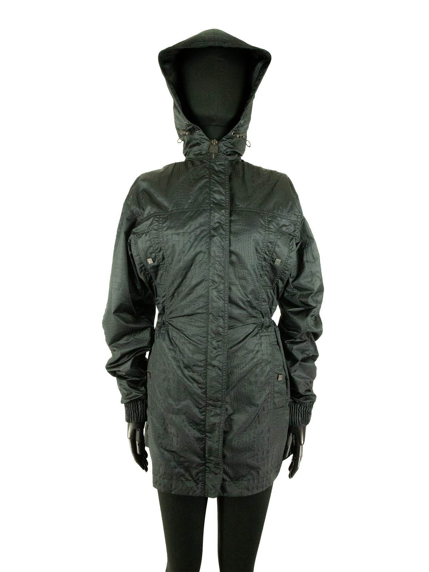 Black Spring 2009 Chanel Alligator Print Rain Coat For Sale