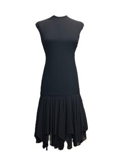 Spring 2009 Ralph Lauren Mock Neck Black Ruffle Silk Dress