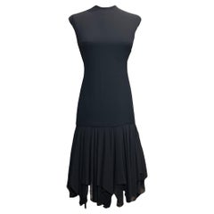 Printemps 2009 - Ralph Lauren - Robe en soie noire à volants et col rond
