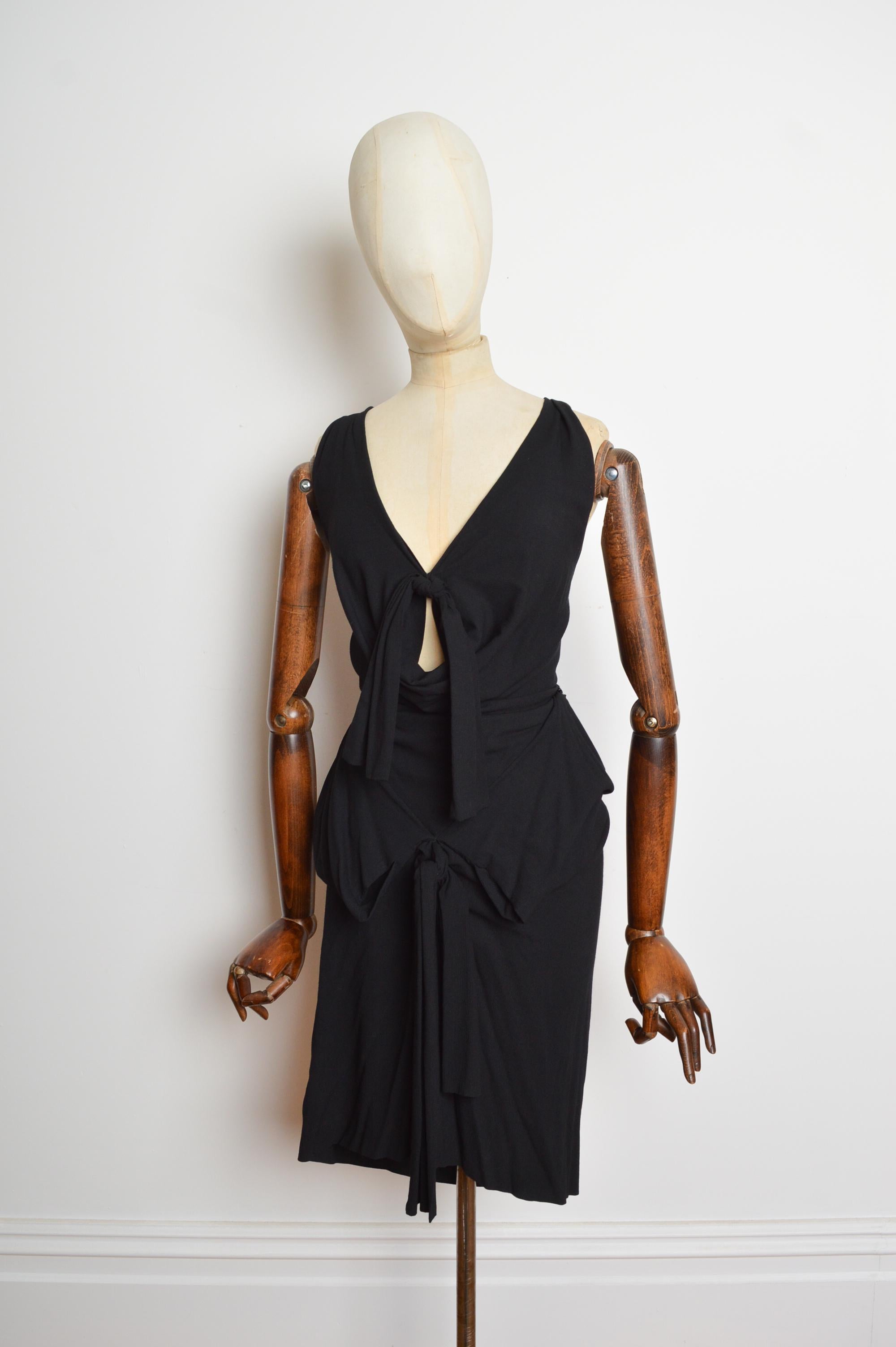Noir Printemps 2009 - Vivienne Westwood Bondage Shibari Knot Black Evening Cocktail Dress en vente
