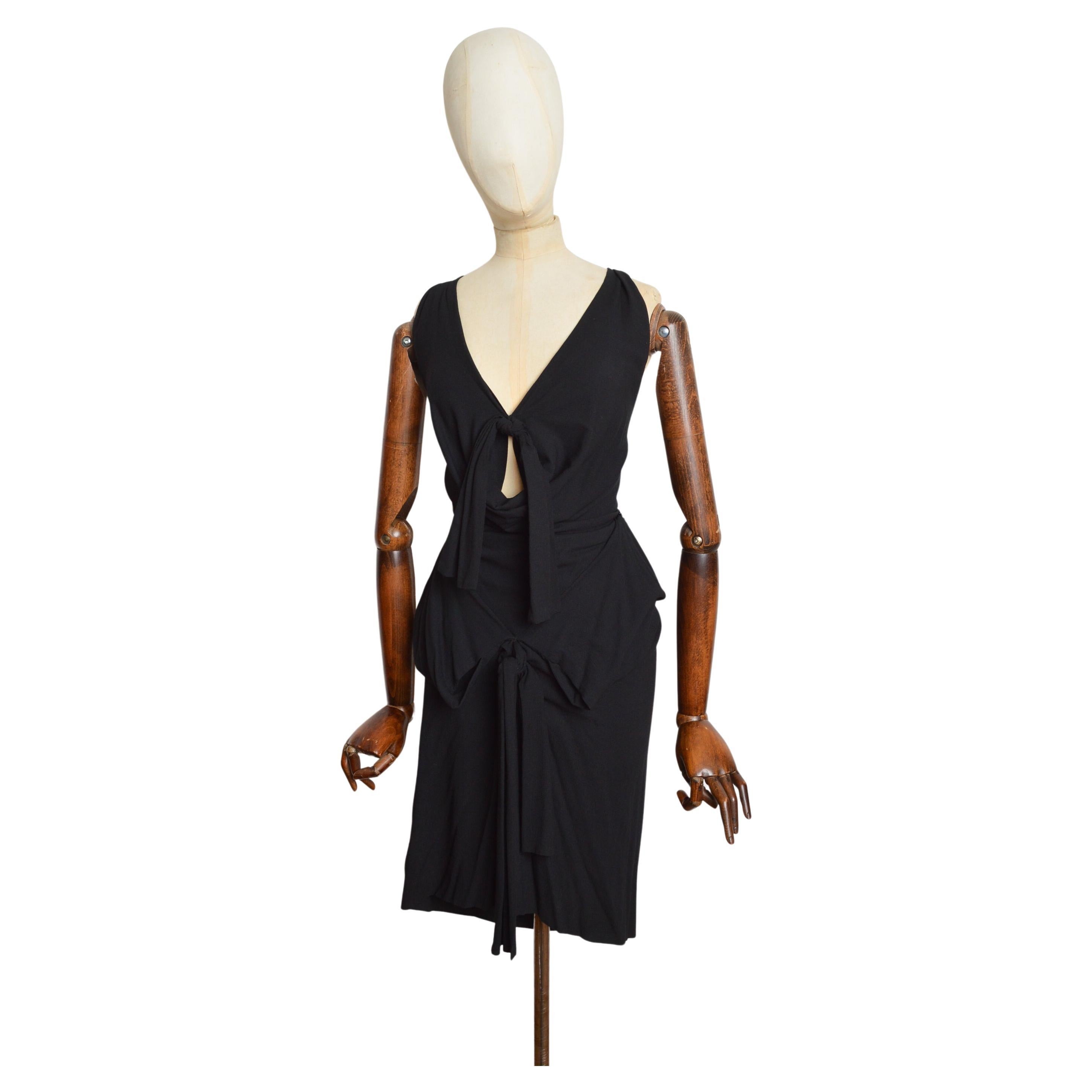 Printemps 2009 - Vivienne Westwood Bondage Shibari Knot Black Evening Cocktail Dress en vente