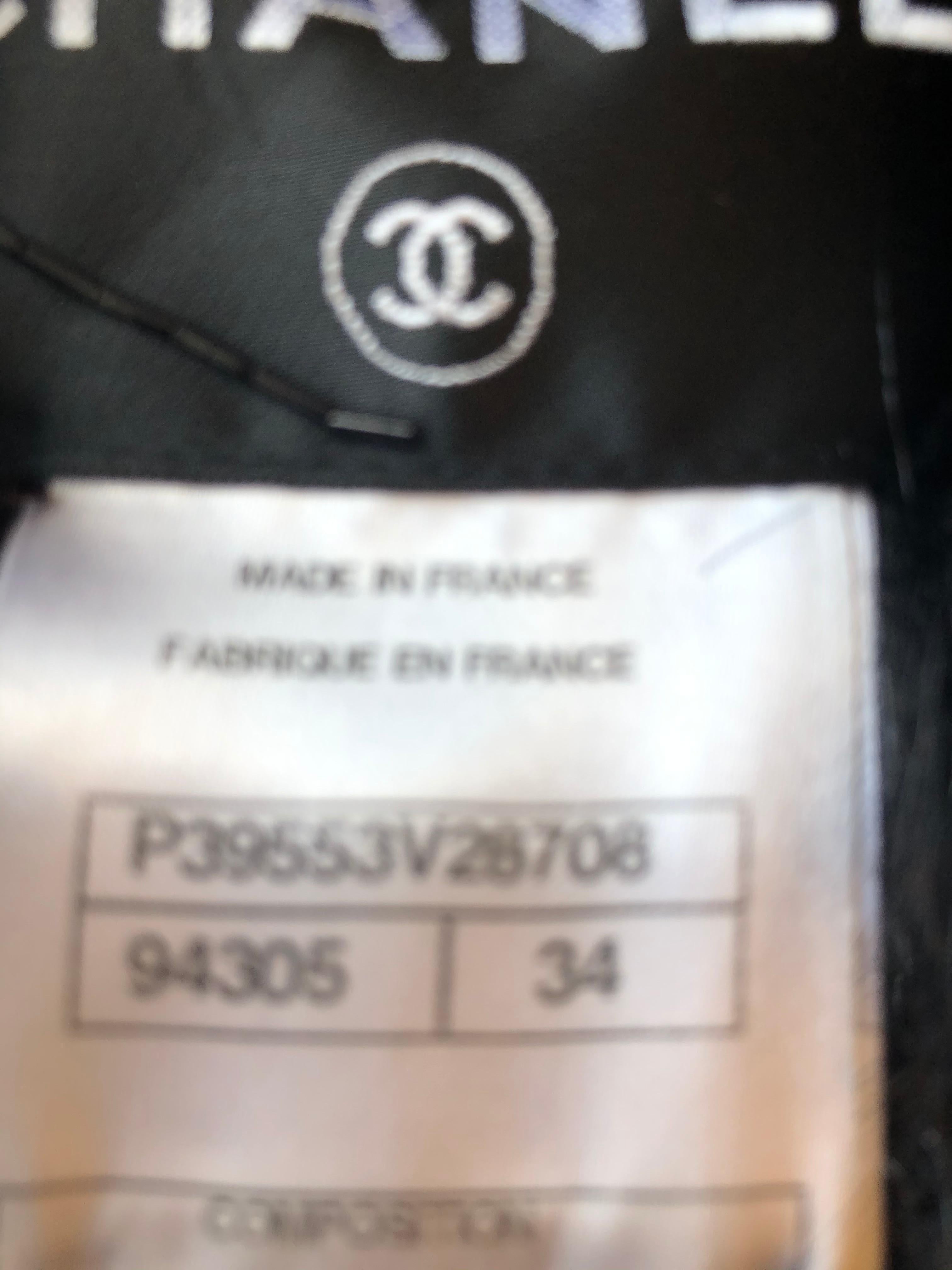 Spring 2010 Chanel Black Faux Fur Vest with Beading 34Fr Never Worn  4