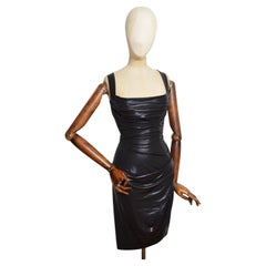 Spring 2010 Vivienne Westwood shiny black Wet Look Corset Cocktail Dress