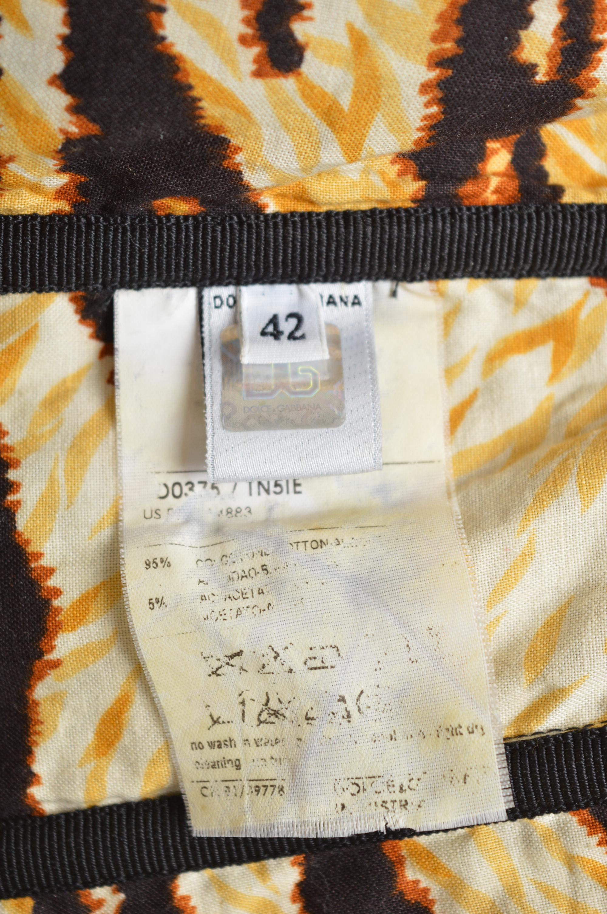 Printemps 2011 Dolce & Gabbana - Robe de cocktail froncée à imprimé tigre et animaux en vente 8