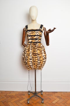 Spring 2011 Dolce & Gabbana Tiger Print Animal Ruched Cocktail Dress