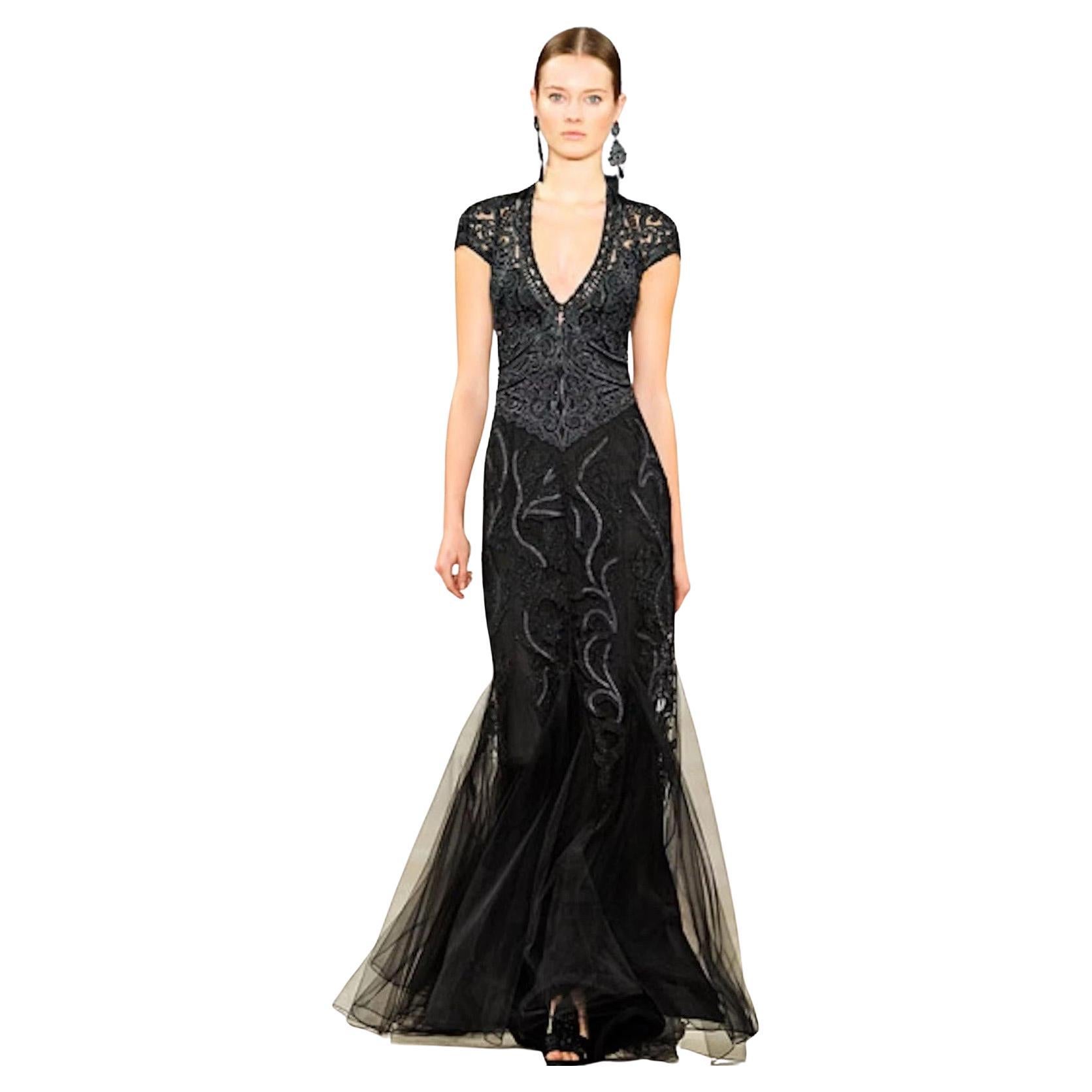 Primavera 2013 Ralph Lauren Pasarela Vestido de noche con cuentas a mano en venta