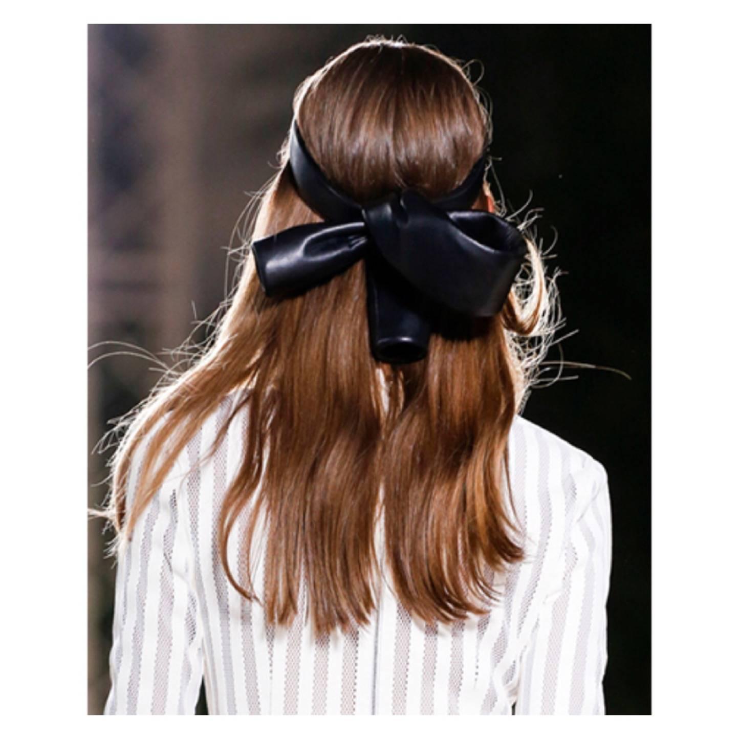 Women's 2014 S/S  Balenciaga Black Leather Knot Headband 