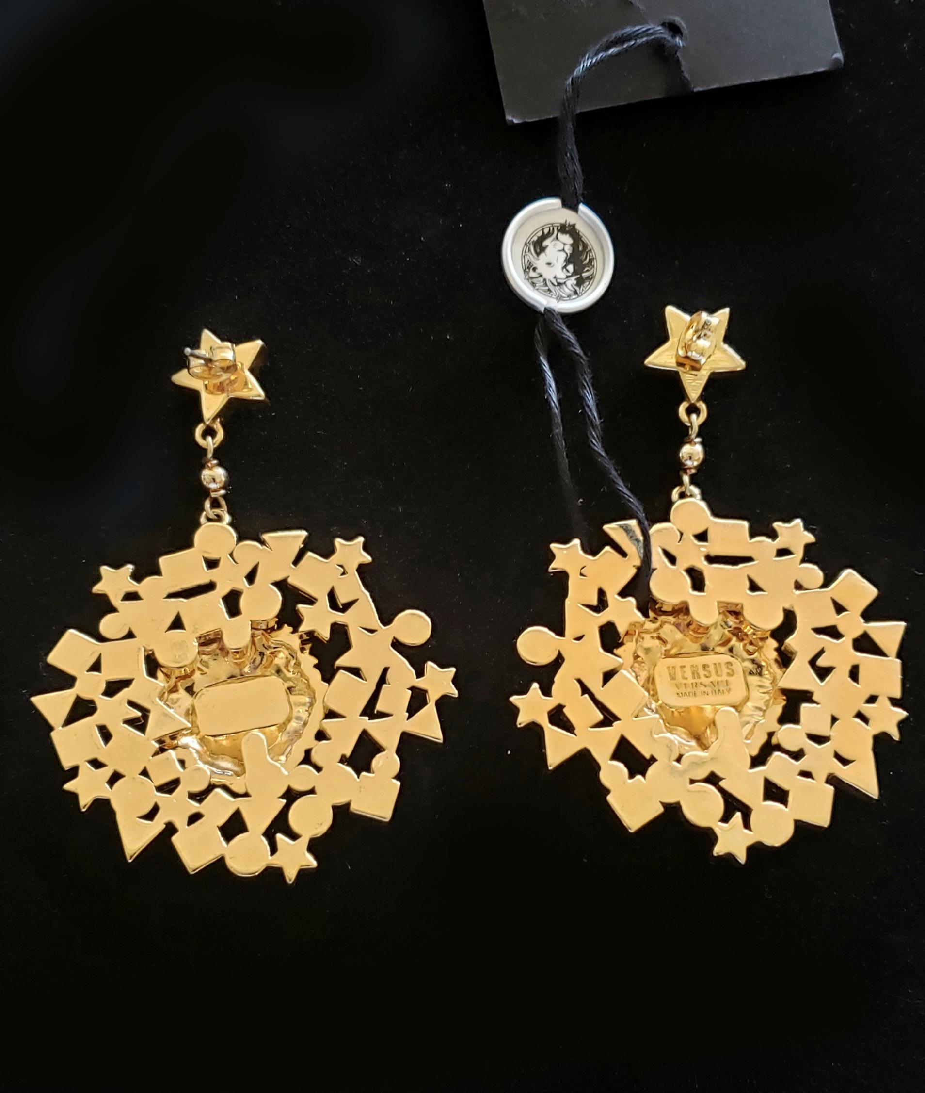 versace star earrings