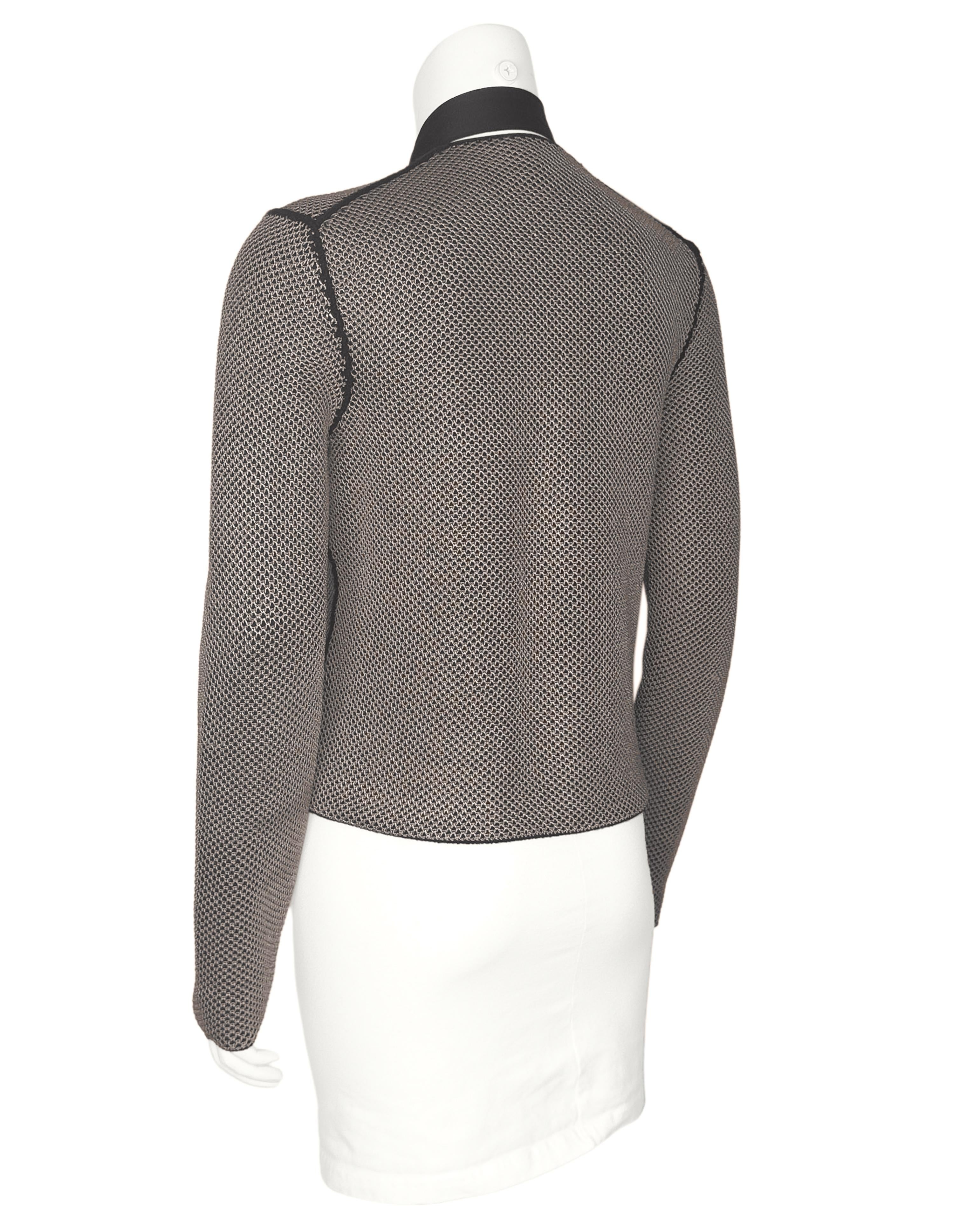 Primavera 2016 Louis Vuitton by Nicolas Ghesquière Chaqueta de punto gofre con lazo Gris en venta