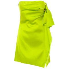 Spring 2020 Look #42 LIME SATIN STRAPLESS DRESS as seen as Selena 38 - 2, 40 - 4