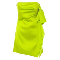Spring 2020 Look #42 LIME SATIN STRAPLESS DRESS as seen as Selena 40 - 4