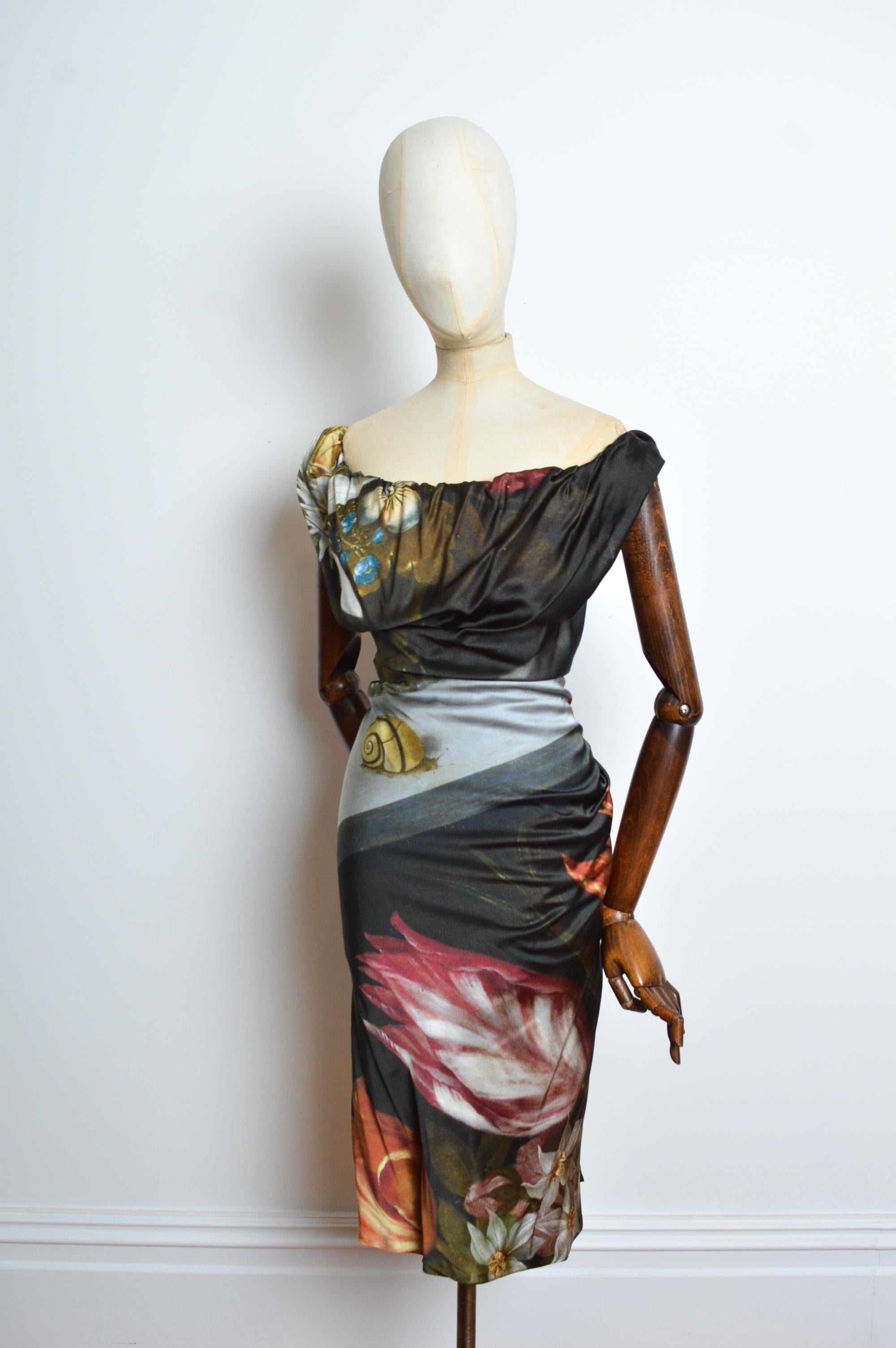Noir Vivienne Westwood Ginnie Westwood Robe drapée à imprimé escargot renaissance printemps 2020