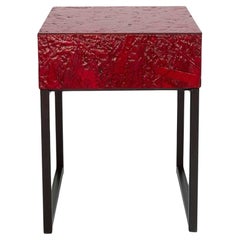 Spring Bedside Table With Drawer Red by Fabrizio Contaldo 