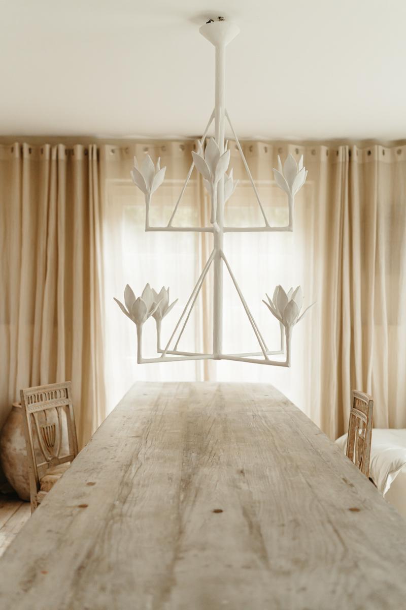 Metal Spring chandelier by Serge Castella For Sale