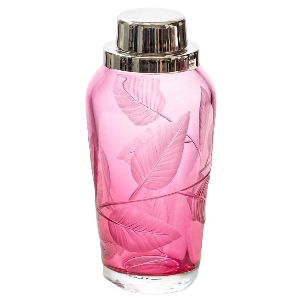 Spring Cocktail Shaker in Rose Glass