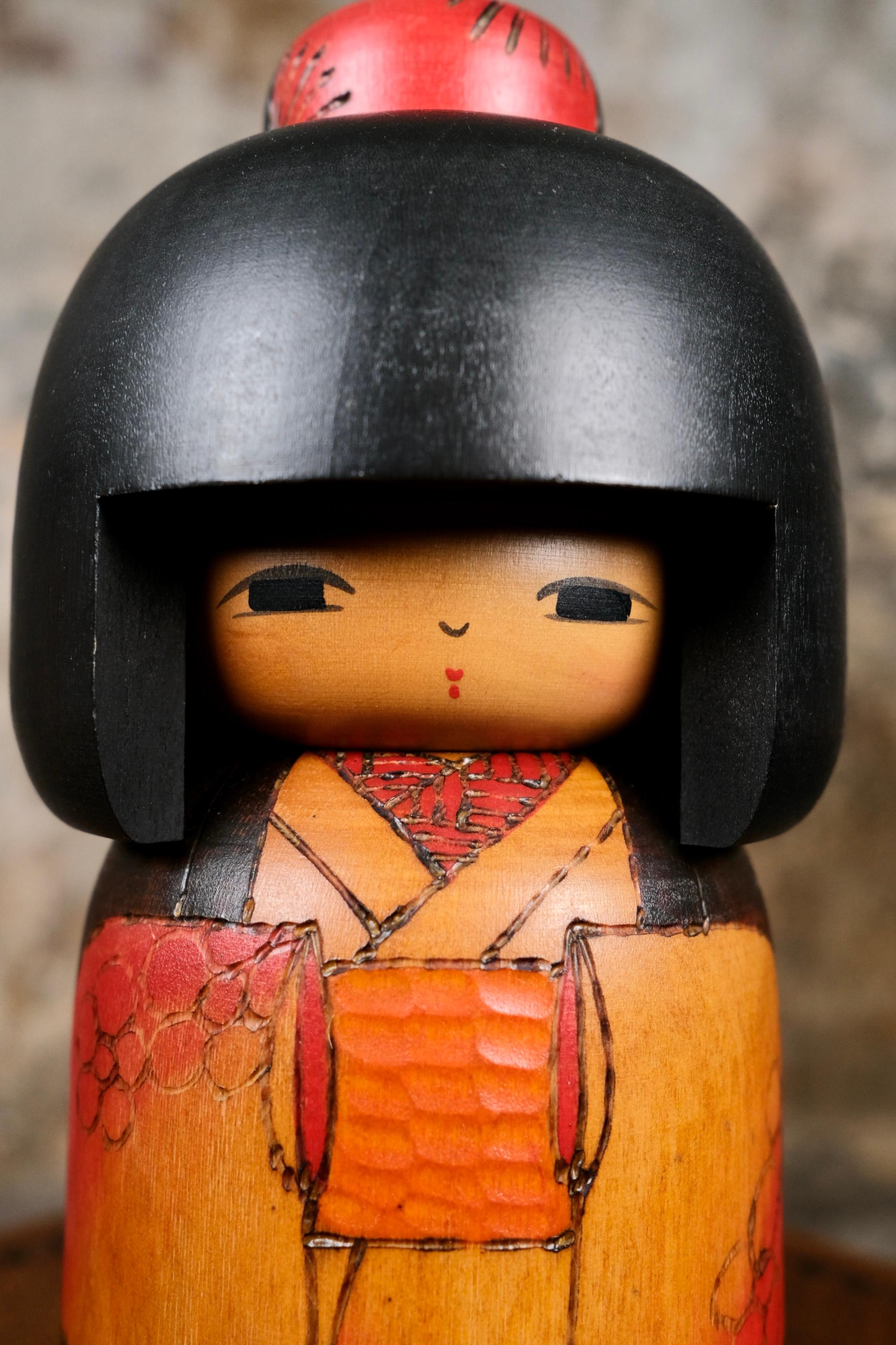 Fine XX secolo Kokeshi di Fumio Tomidokoro, Giappone, anni Ottanta in vendita