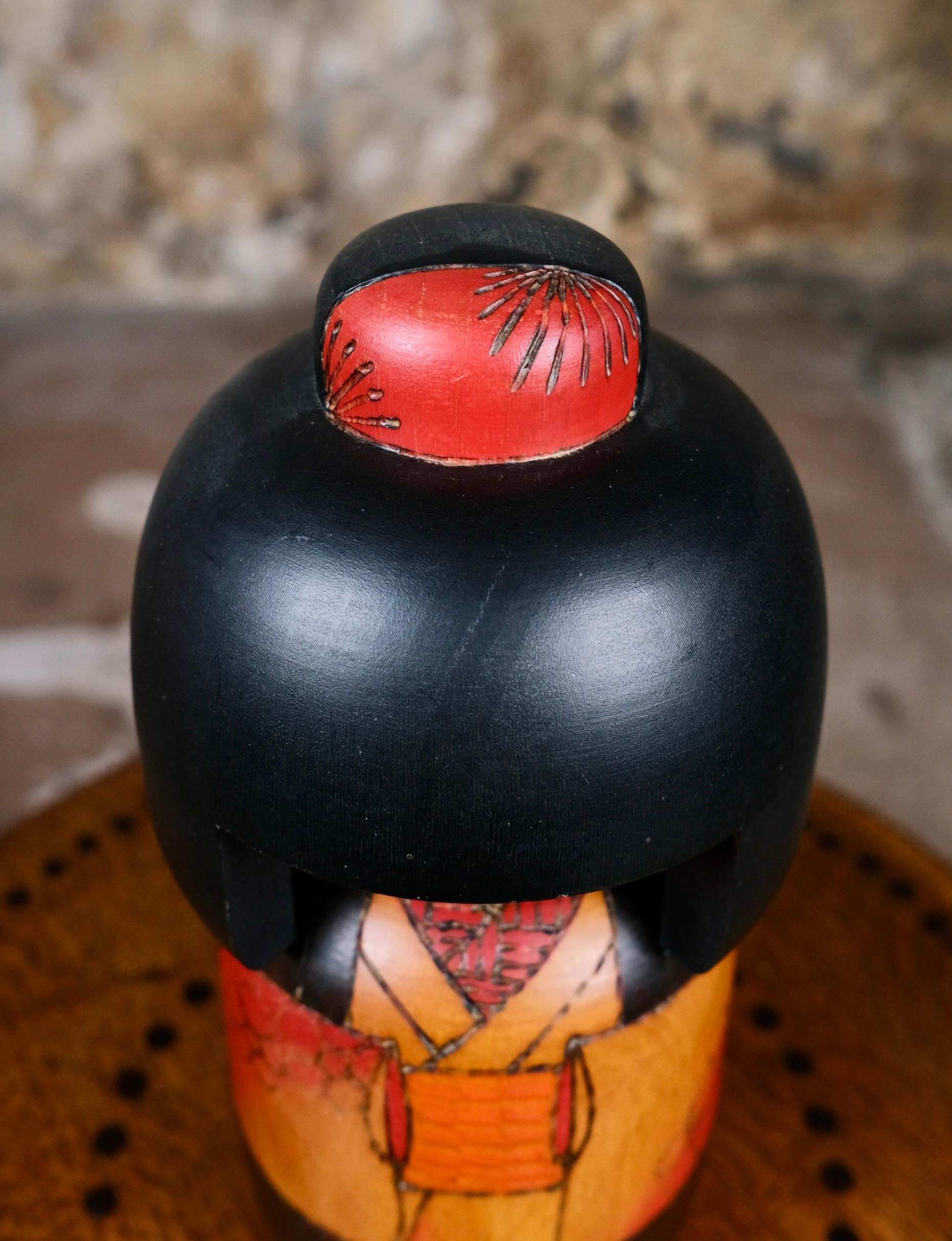 Legno Kokeshi di Fumio Tomidokoro, Giappone, anni Ottanta in vendita