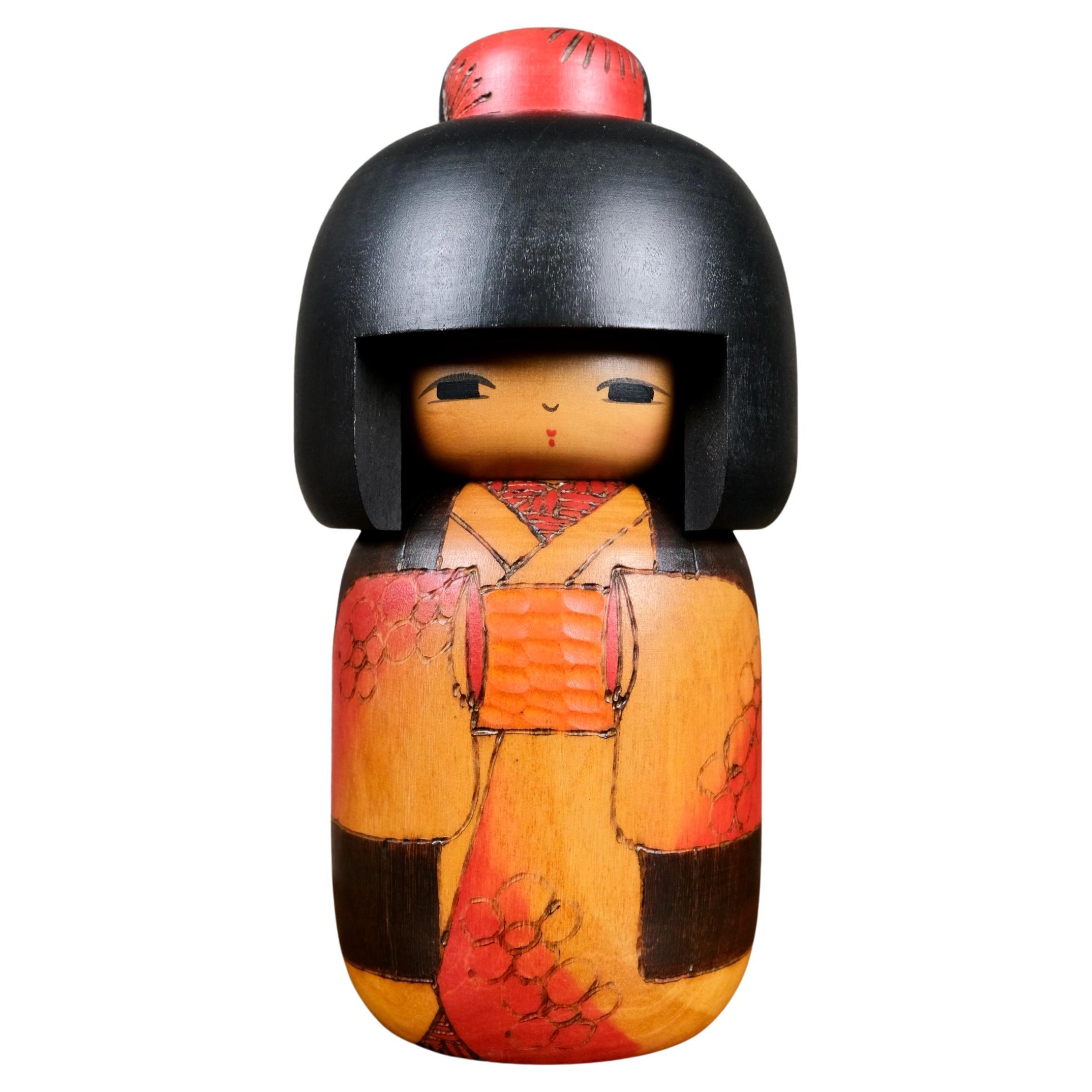 Spring Day Kokeshi by Fumio Tomidokoro, Japan, 1980s