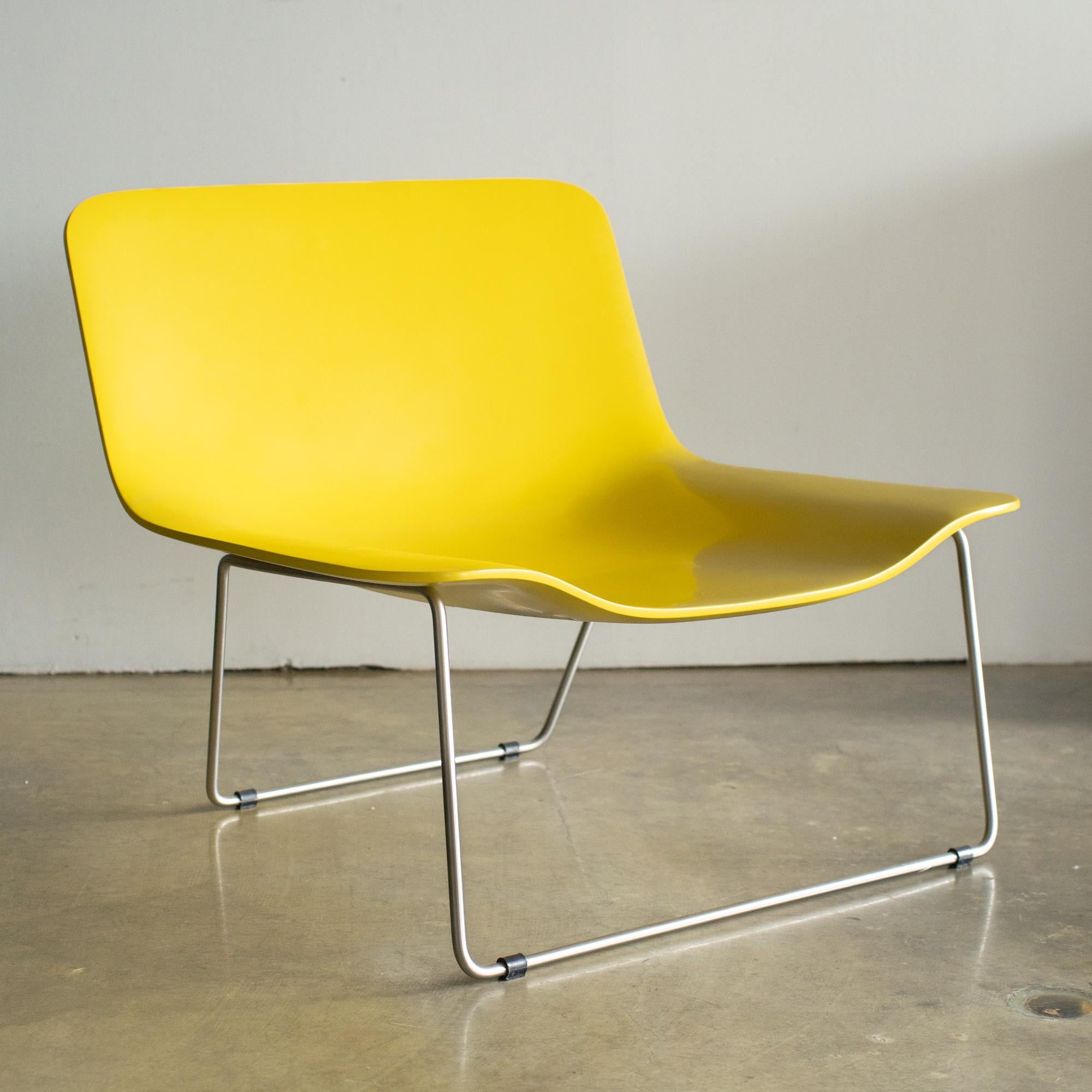 Y2K style lounge chair designed by Erwan Bouroullec for Cappellini. 
This one is famous Spring chair's plastic model released around 2000s. Rare plastic version of Spring. 
It's the style in Y2K interior and design. Also really great example in that