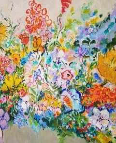 Eva Hannah "Spring Flowers" Oil Painting on Canvas, Signed 2018