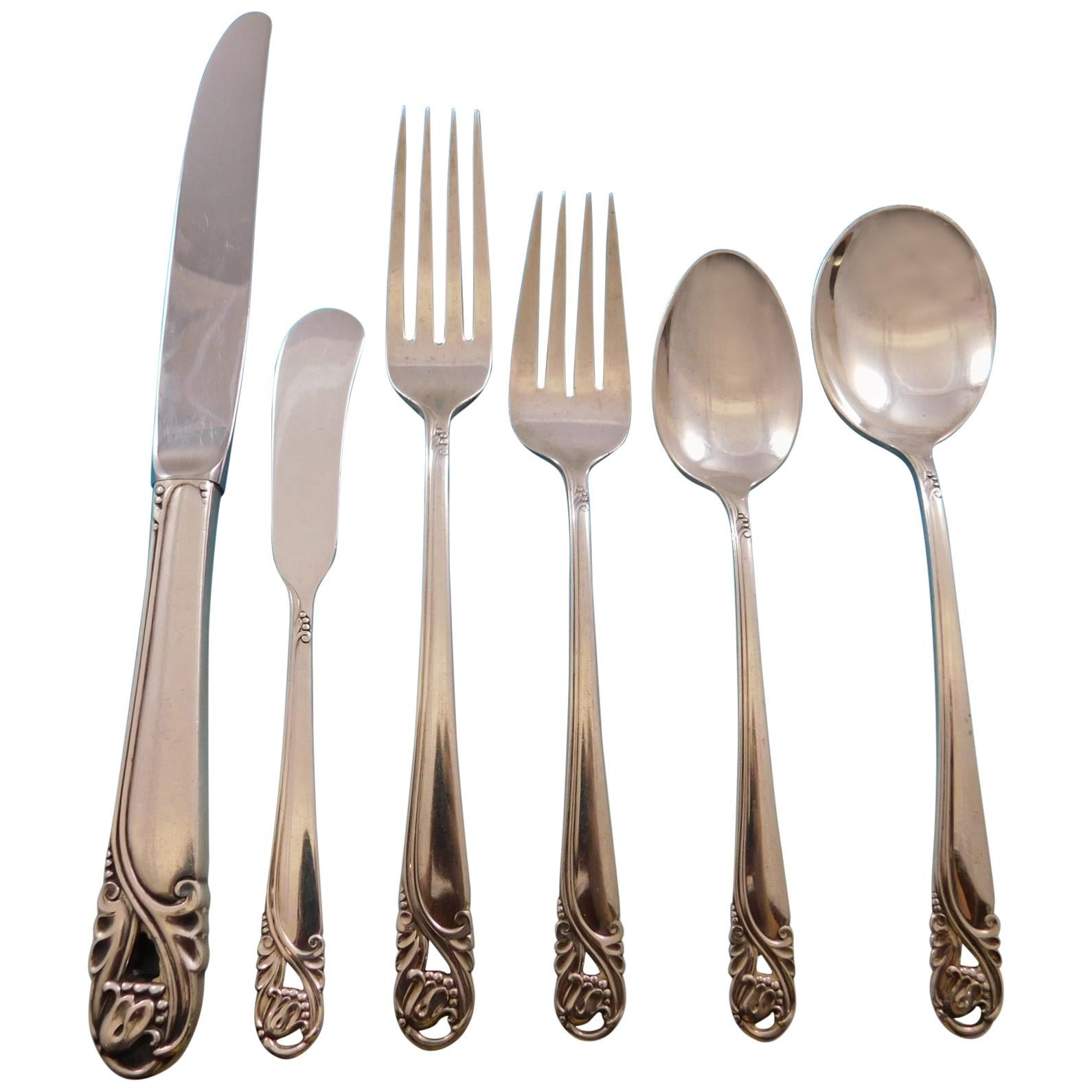 Spring Glory by International Sterling Silver Flatware 8 Service Set 52 Pieces