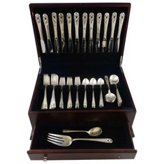Used Spring Glory by International Sterling Silver Flatware Service 12 Set 62 Pieces