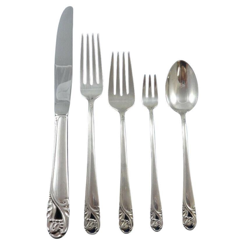 Juego de 12 cubiertos Spring Glory by International Sterling Silver 66 piezas