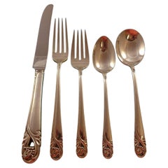 Juego de 6 cubiertos de plata de ley Spring Glory by International Sterling 30 piezas