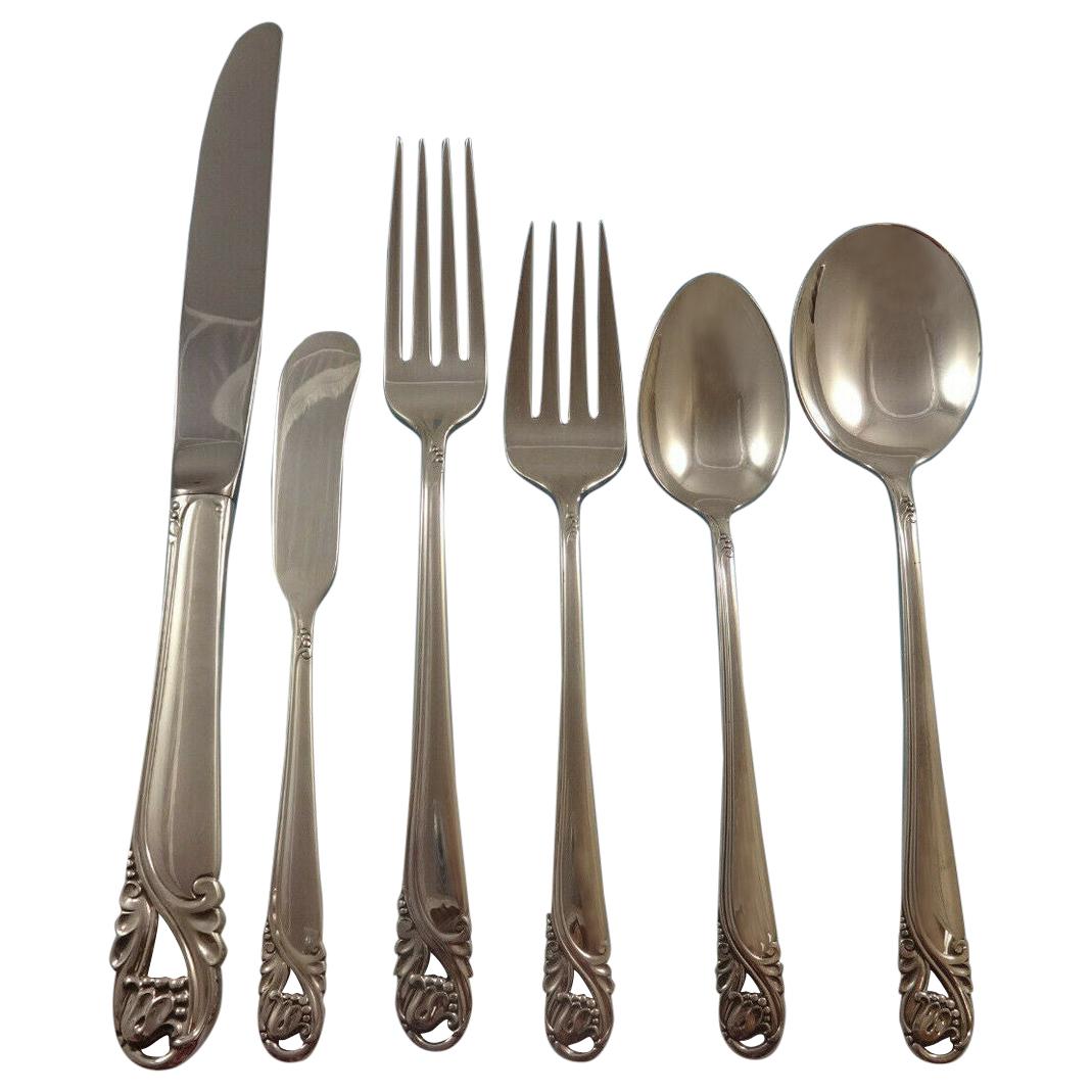 Spring Glory by International Sterling Silver Flatware Service 8 Set 57 Pieces For Sale