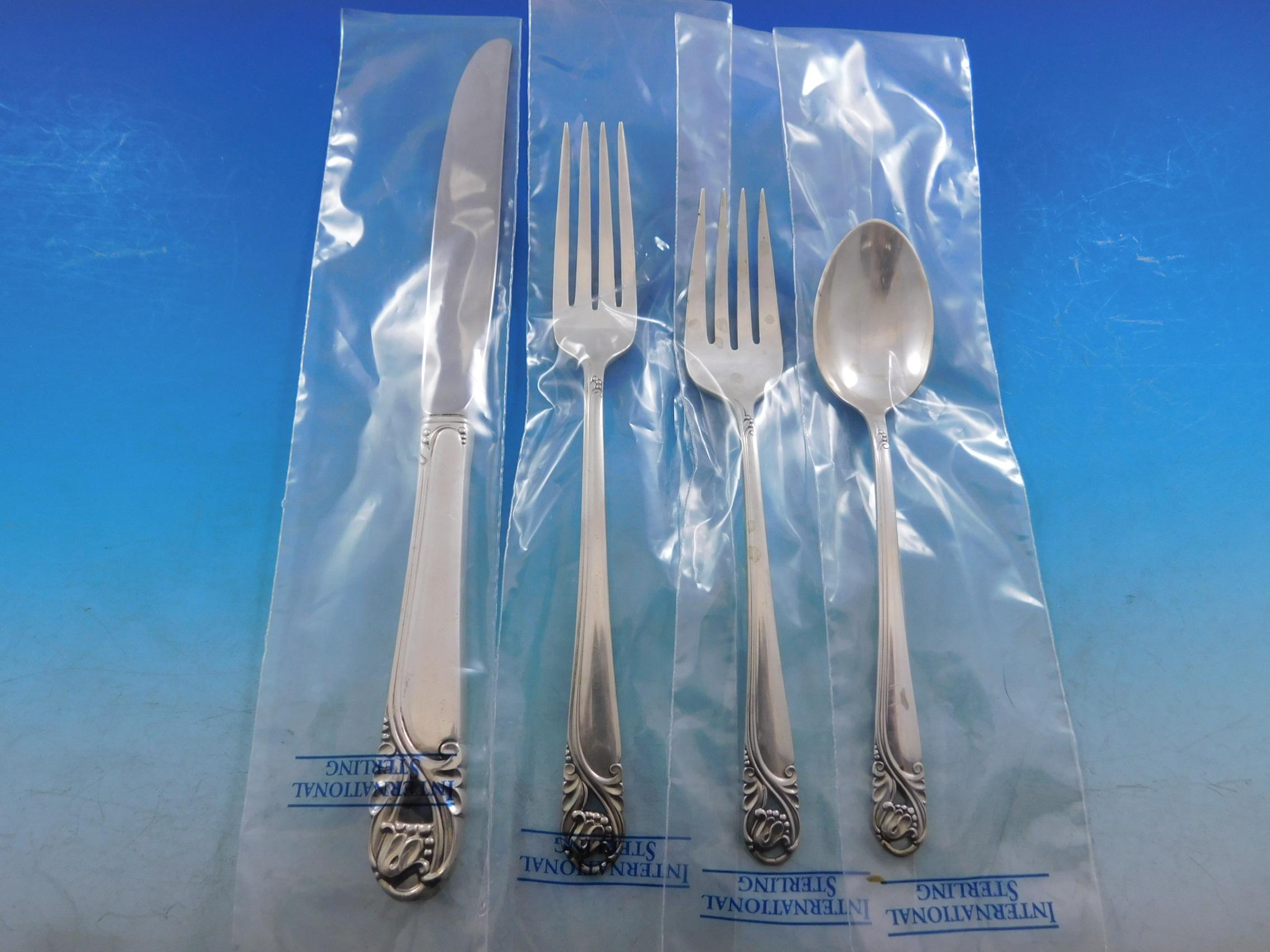Spring Glory by International Sterling Silver Flatware Service Set 36 pcs New In Excellent Condition For Sale In Big Bend, WI