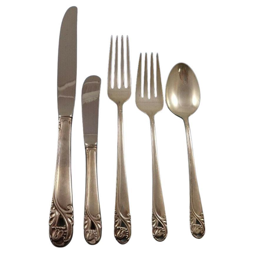 Spring Glory by International Sterling Silver Flatware Service Set 46 Pieces For Sale