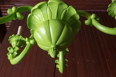 Spring Green Foliate Chandelier in Hollywood Regency Style, 1990